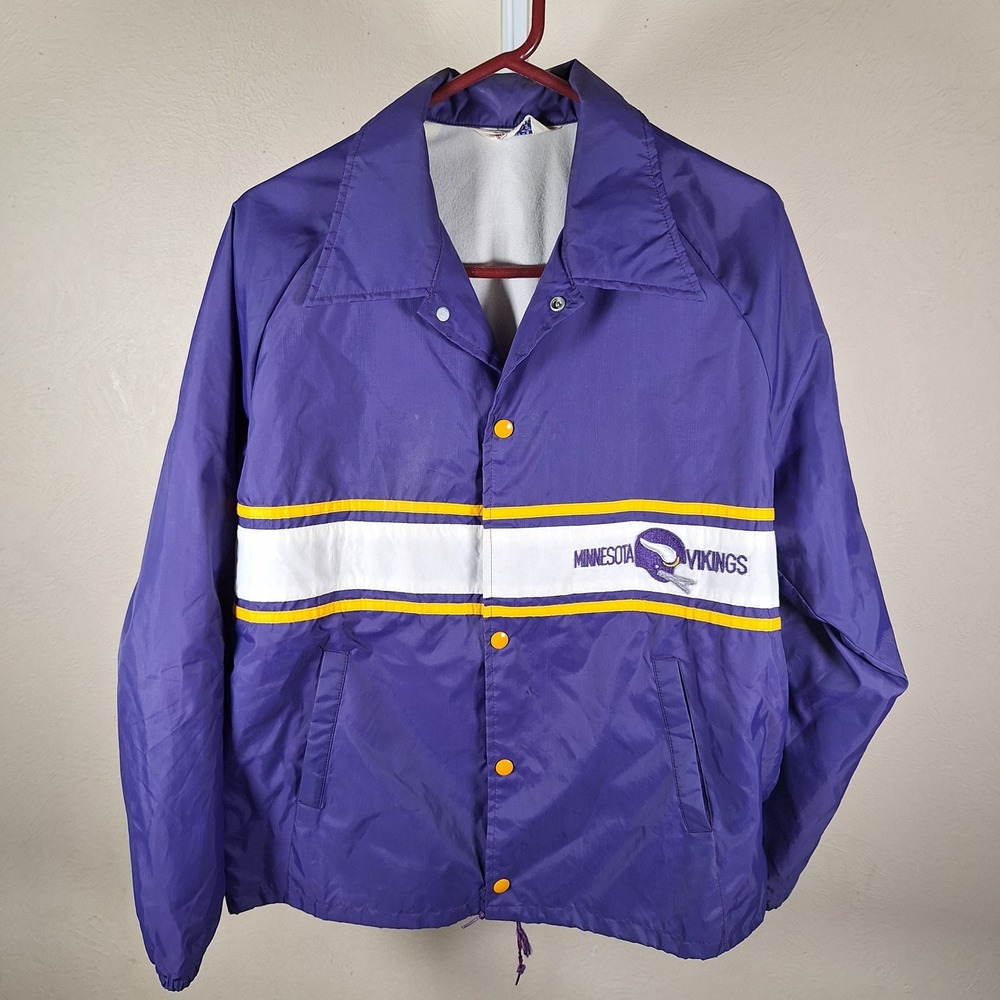 Vintage NFL Stahl Urban Minnesota Vikings Jacket Windbreaker Warm Up Nylon Large